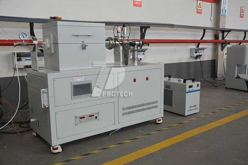 Actual photo of 1100 ℃ tubular vacuum CVD electric furnace Actual photo of 1100 ℃ tubular vacuum CVD electric furnace