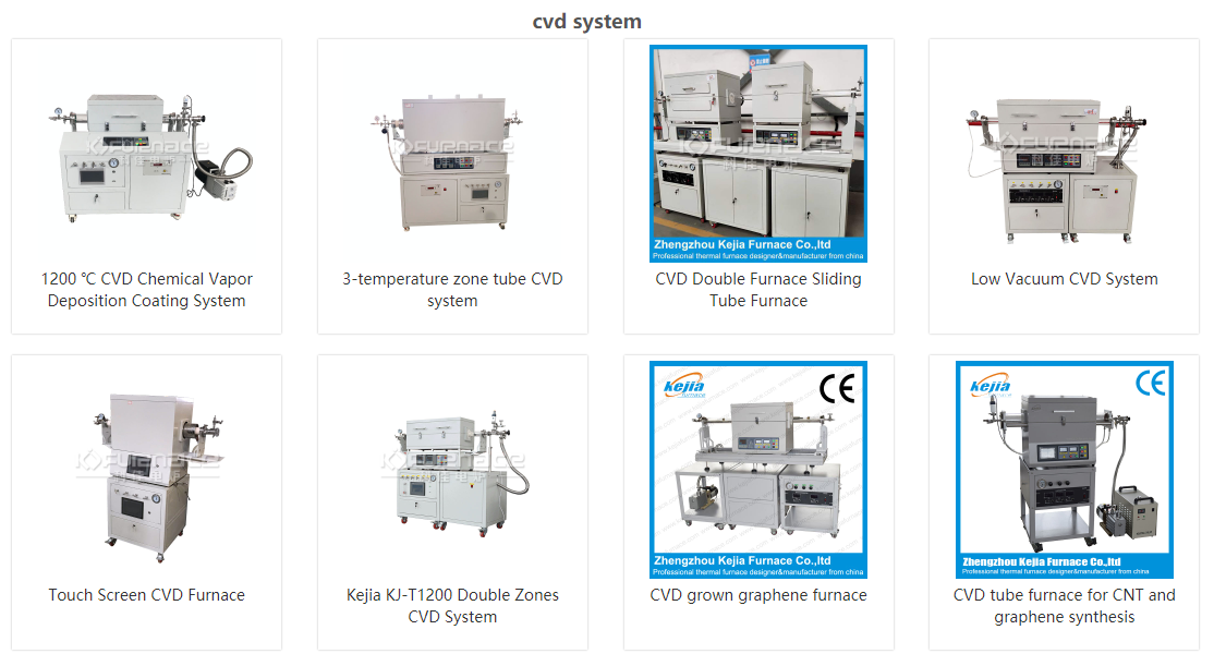 Various models of CVD furnaces (click on the image to view more CVD furnaces)